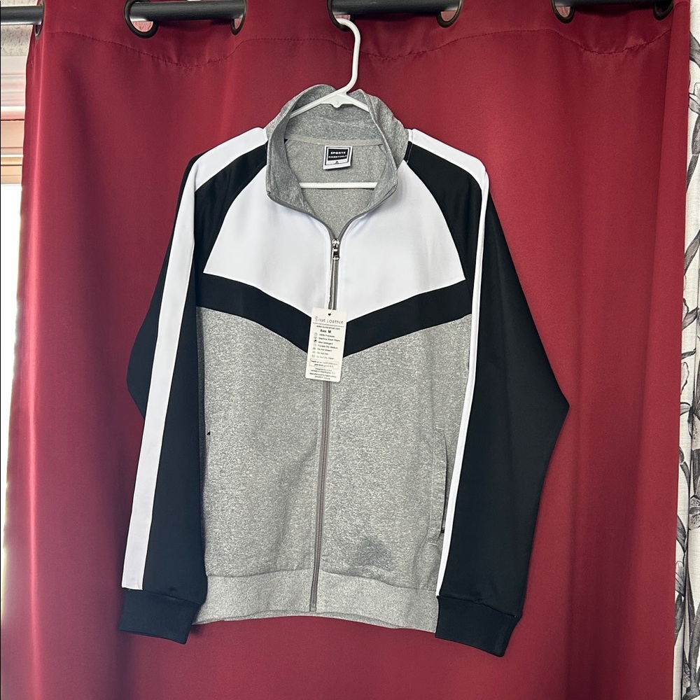 Black and Gray Zip-Up Jacket